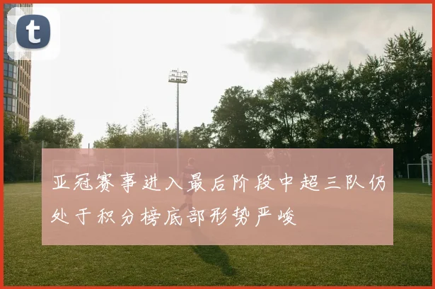 亚冠赛事进入最后阶段中超三队仍处于积分榜底部形势严峻